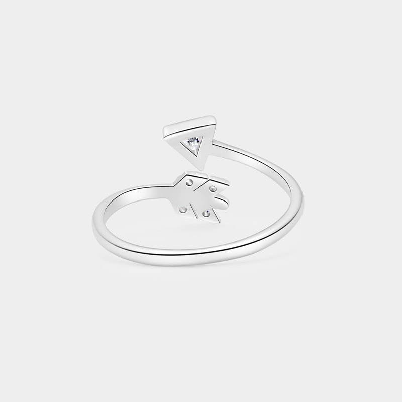 Personalized Romantic Arrow of Love Adjustable Ring in Sterling Silver with Custom Text