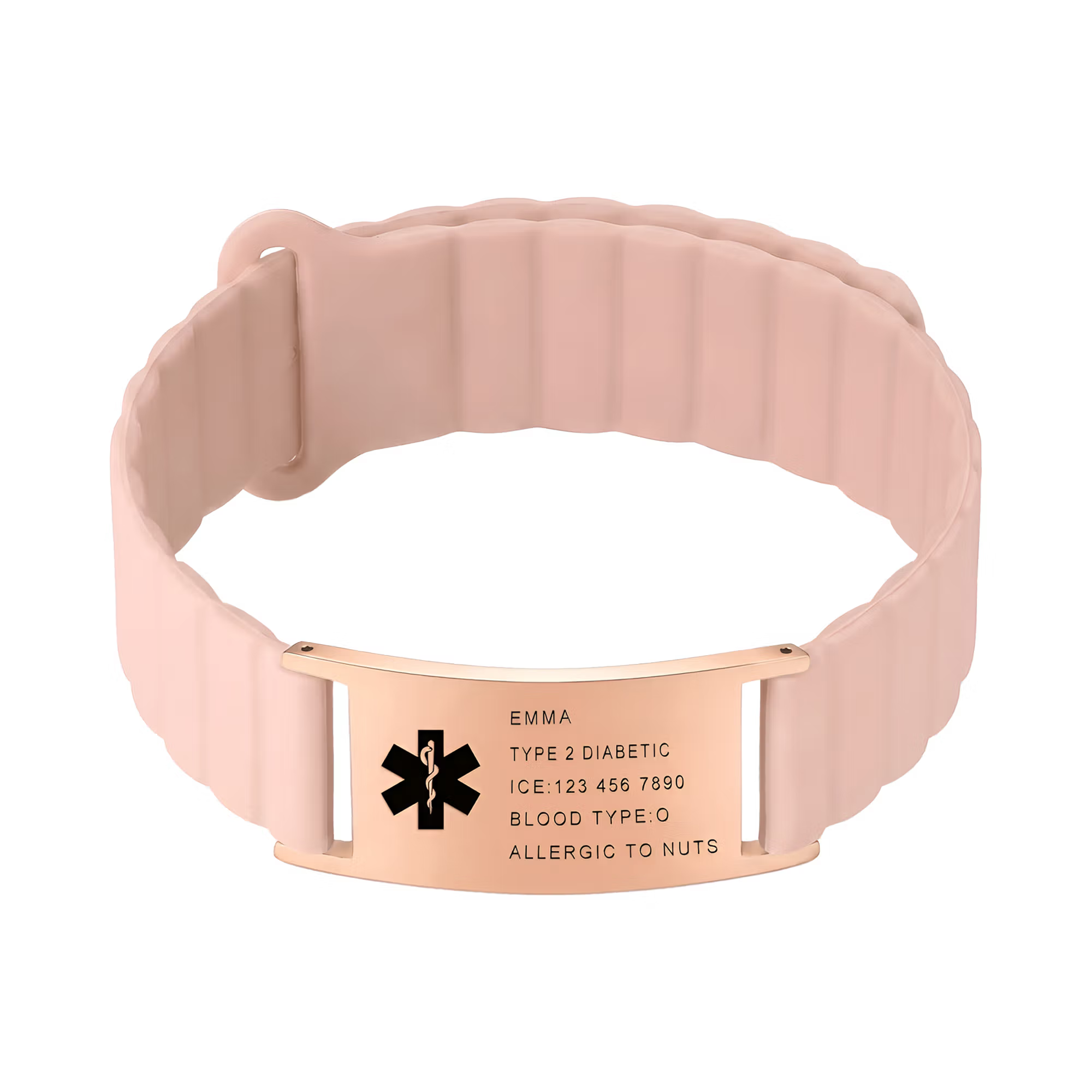 Personalized Medical Symbol Waterproof Medical Alert Bracelet with Engraved ID Name Tag and Magnetic Strap Daily Wear Travel Medical Gift for Patient