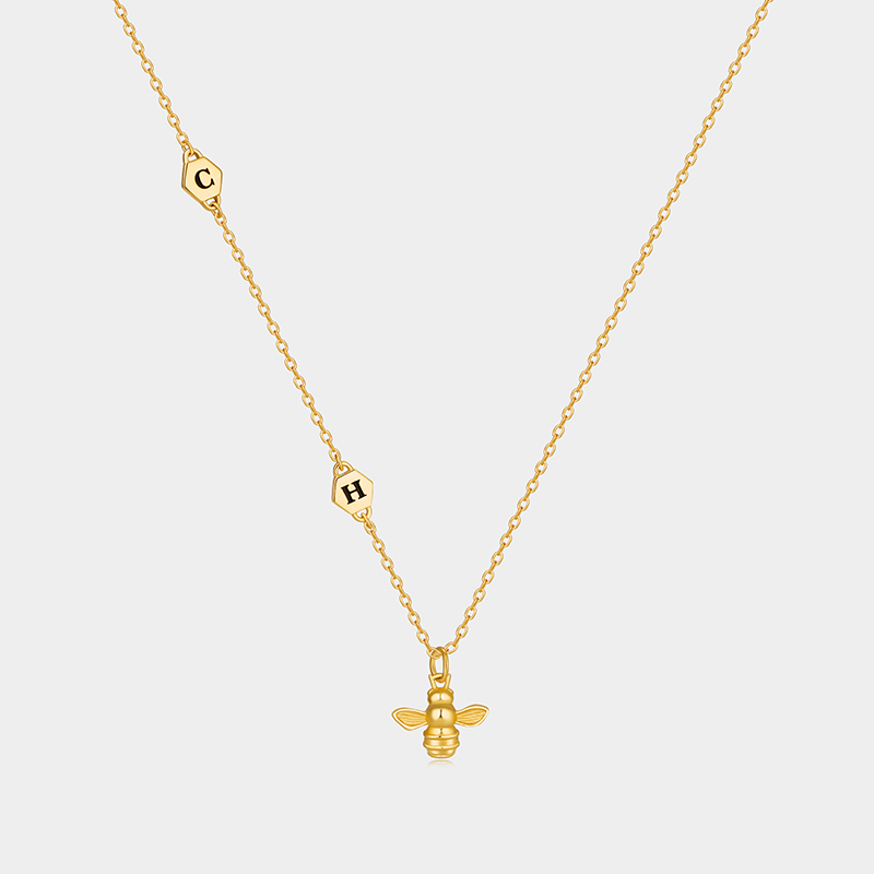 Personalized Engraved Bee Pendant Necklace A Gift for Your Beloved   Sterling Silver Necklace