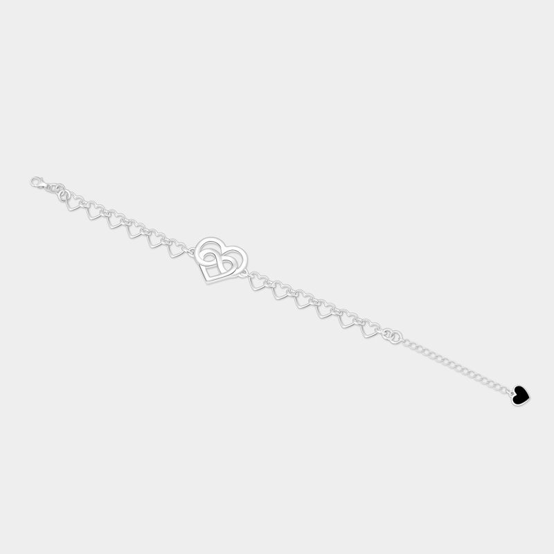 Personalized Heart-in-Heart Mother-Daughter Bracelet A Gift for Him   925 Sterling Silver Bracelet