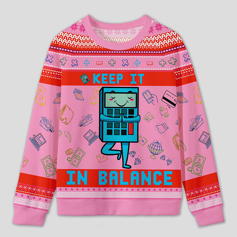 Personalized Funny Finance Yoga Ugly Sweater Office Holiday Party Gift for Accountants