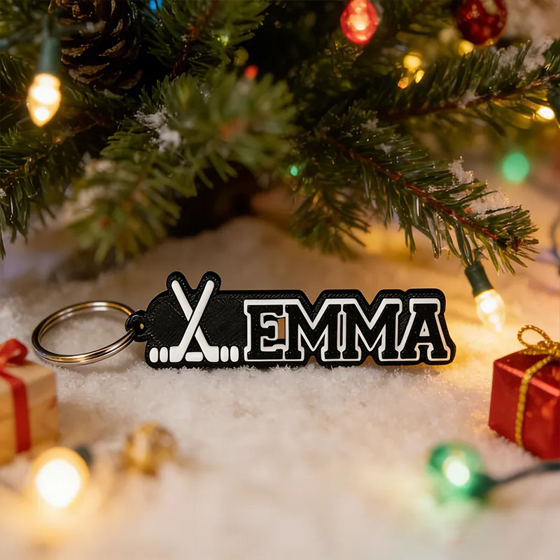 Personalized Ice Hockey Keychain with Custom Name Perfect for Fans