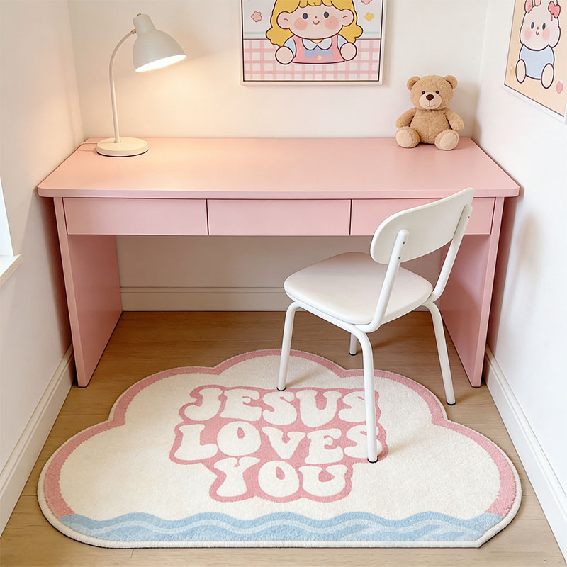 Personalize Jesus Loves you Christian Rug with Custom Name Vintage Rug Valentine Gift Religious Gift for her