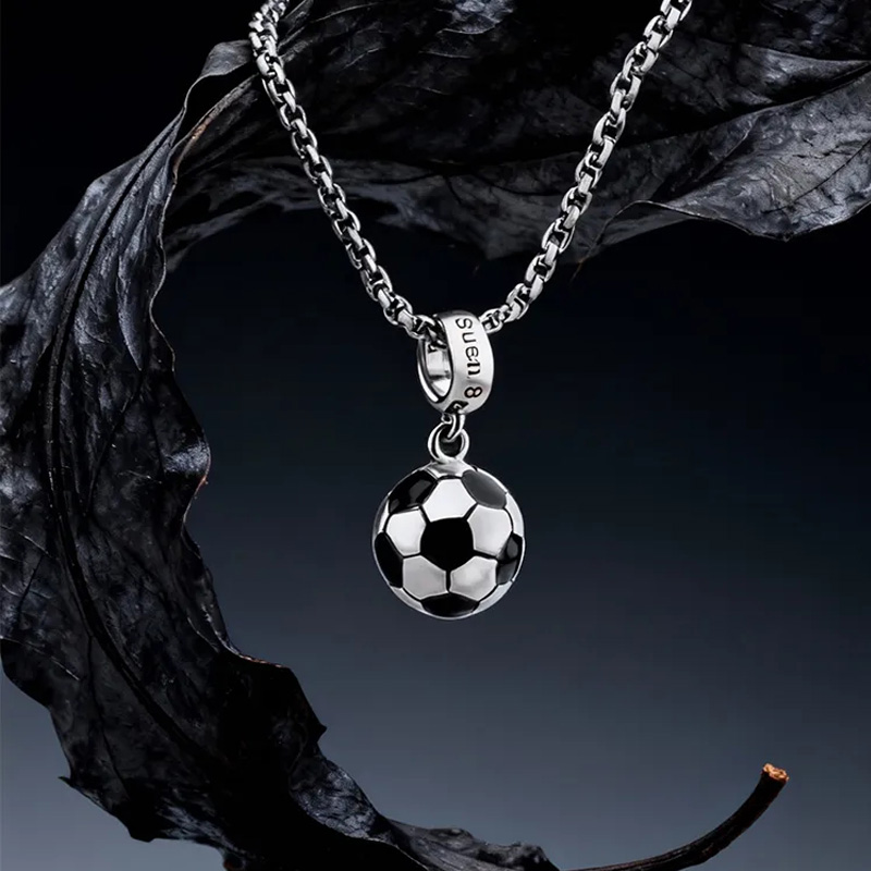 Personalized Soccer Ball Pendant Necklace with Custom Name and Number for Sports Lovers