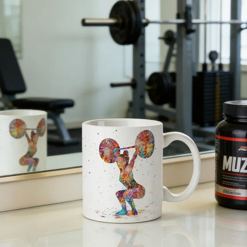 Personalized Couple Mug Fitness Gift Weightlifting Mug Female Weightlifter Gift Fitness Cup for Gym Lover