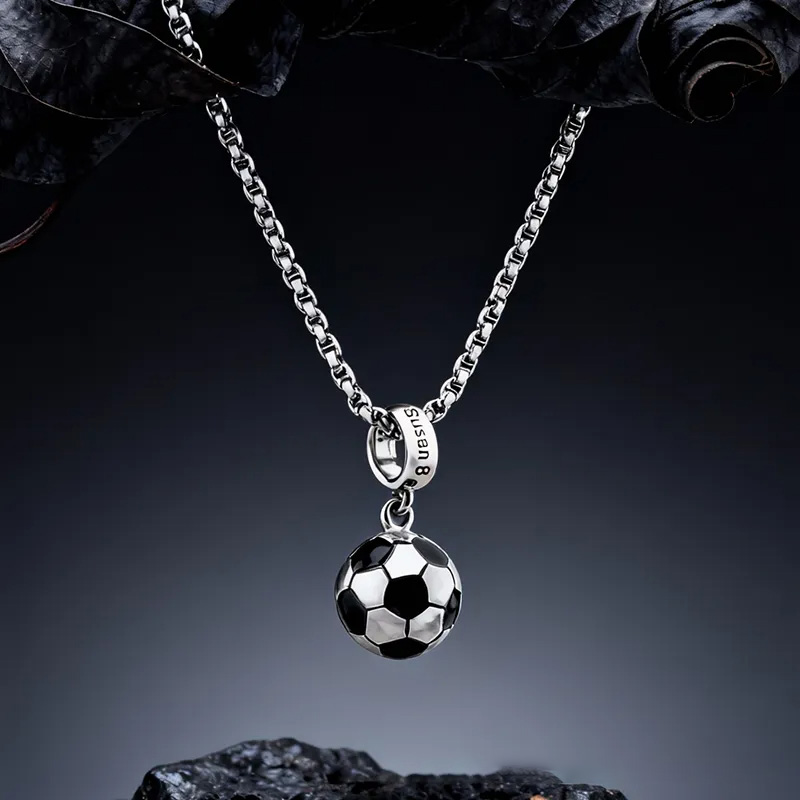 Personalized Soccer Ball Pendant Necklace with Custom Name and Number for Sports Lovers