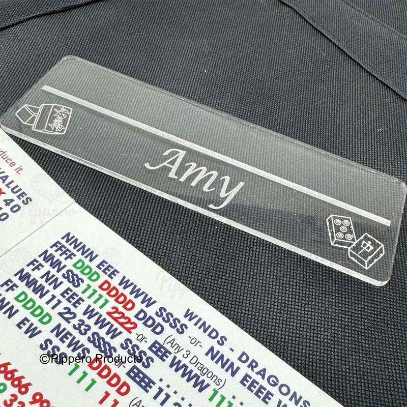 Personalized Wooden Acrylic Mahjong Line Finder Reader Custom Mahj Group Tournament with Mahjong Tile Accents Mah Jongg Lover Gift 