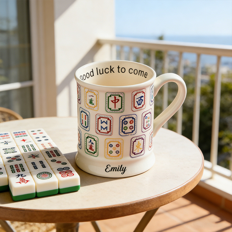 Personalized Mahjong Mug Ceramic Custom Mahjong Club Gift for Mahjong Enthusiasts