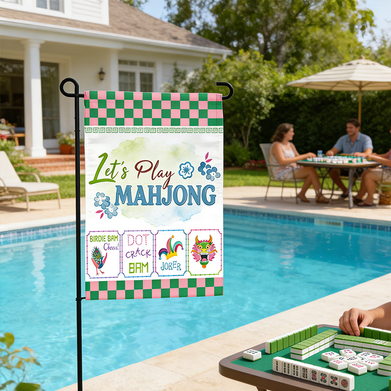 Mahjong Garden Flags Let's Play Mahjong Courtyard Decor Mahjong Parties and Gifts for Mahjong Enthusiasts
