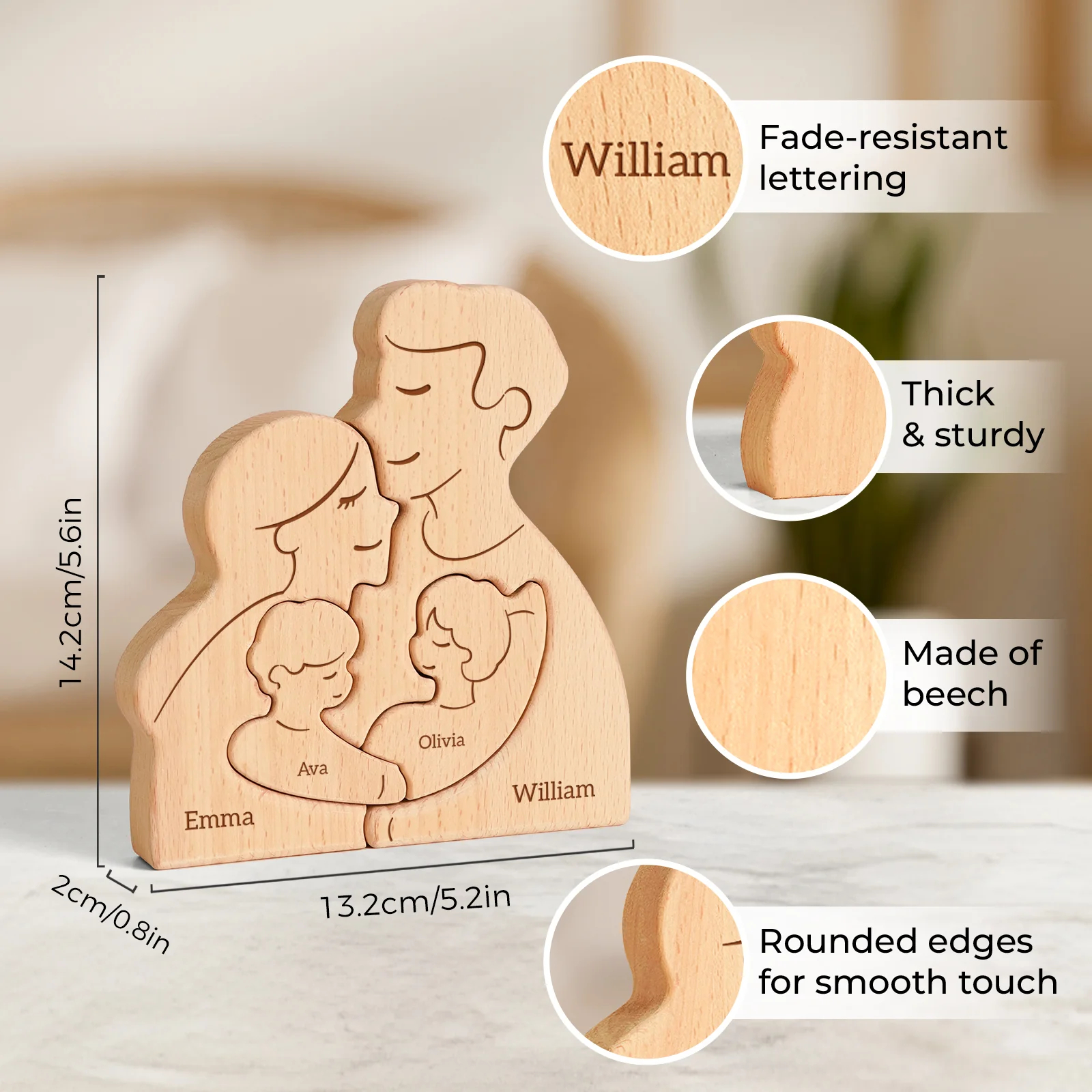 Personalized Wooden Puzzle Family is the Harbor of the Soul Customized Name
