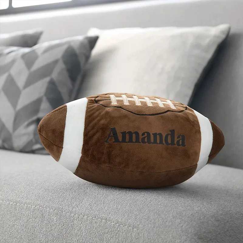 Personalized Baseball Shaped Pillow with Custom Name for Sports Lovers and Kids