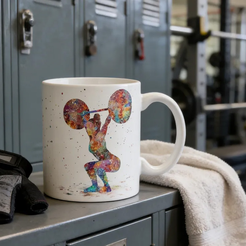 Personalized Couple Mug Fitness Gift Weightlifting Mug Female Weightlifter Gift Fitness Cup for Gym Lover