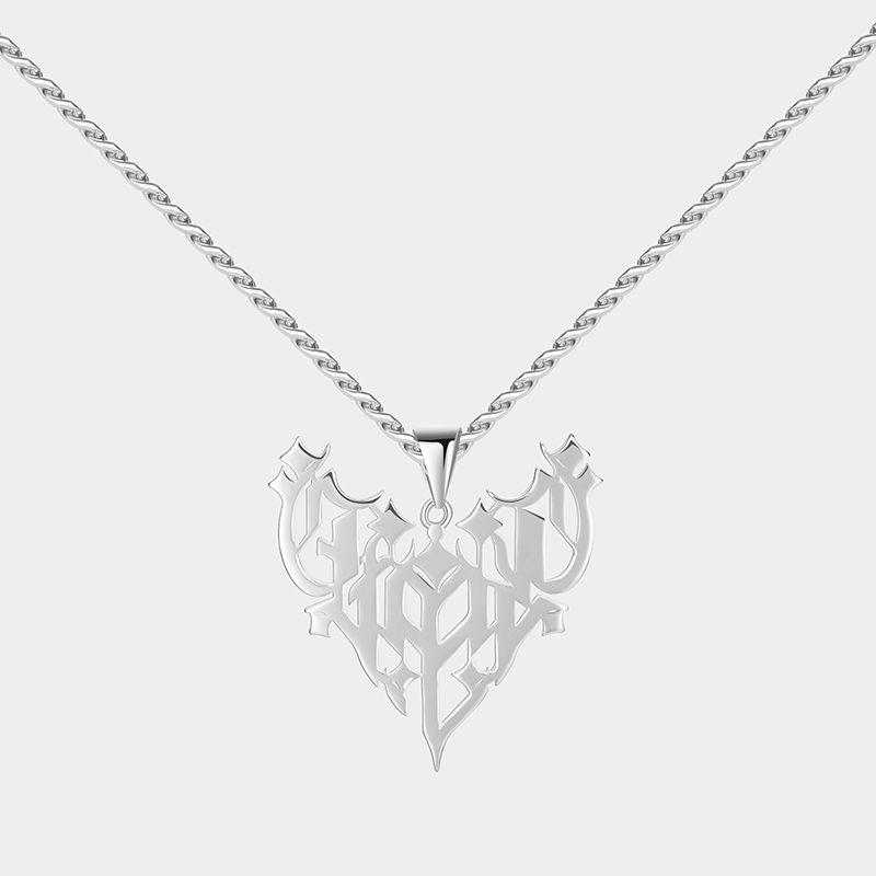 Gothic Style Personalized Name Pendant Necklace – Customizable Intricate Design for a Bold Statement