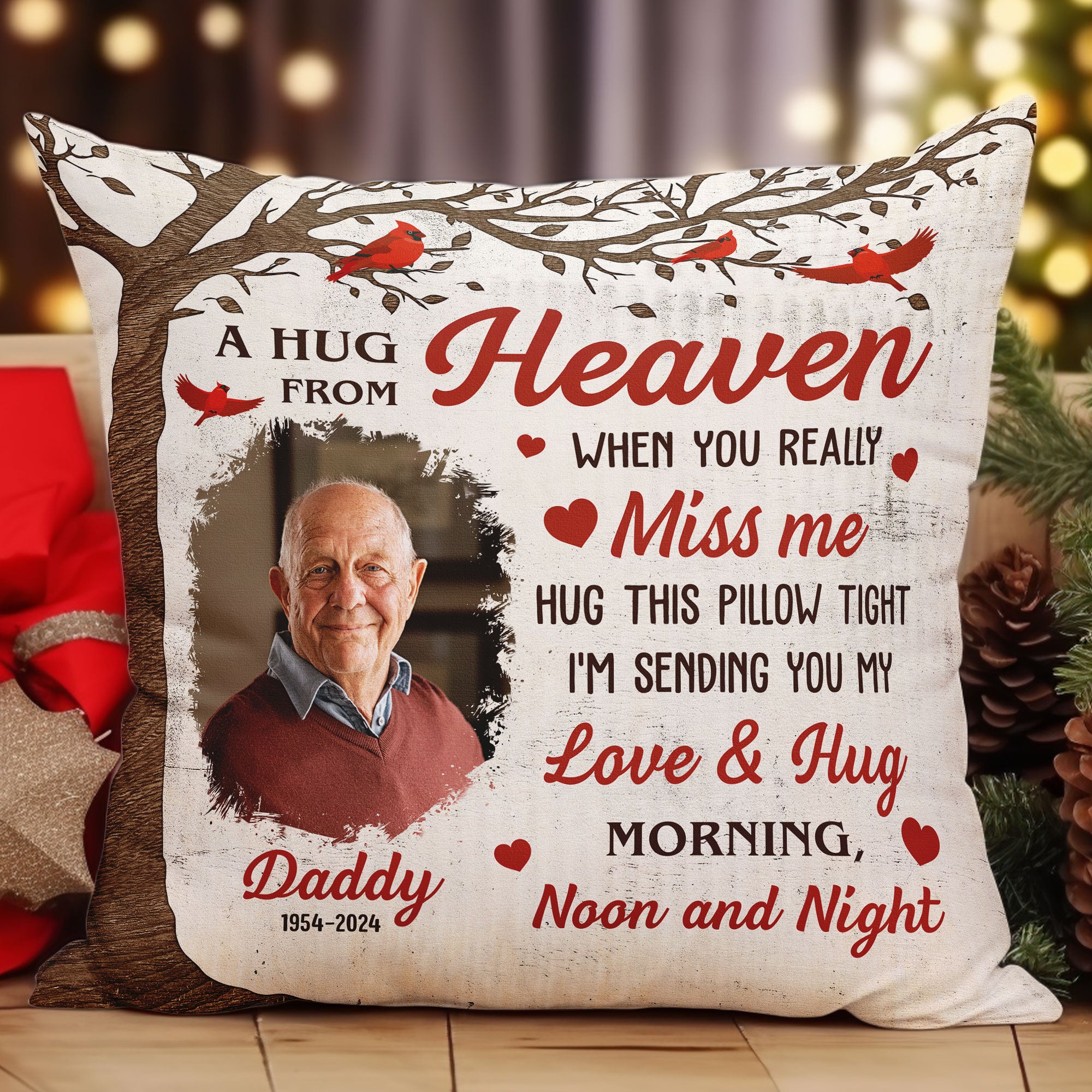 Personalized Memorial Pillow A Hug From Heaven Memorial Gift Custom Photo Memory Pillow 