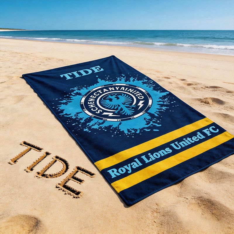 Personalized Soccer Beach Towel Soccer Pin with Custom Name and Team Logo Gifts for Fans