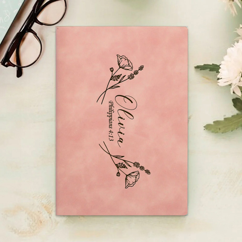 Personalized Spiritual Floral Prayer Journal A5 Notebook with Name Christian Notebook Birthday Gift Easter Christmas Gift for Women and Girls