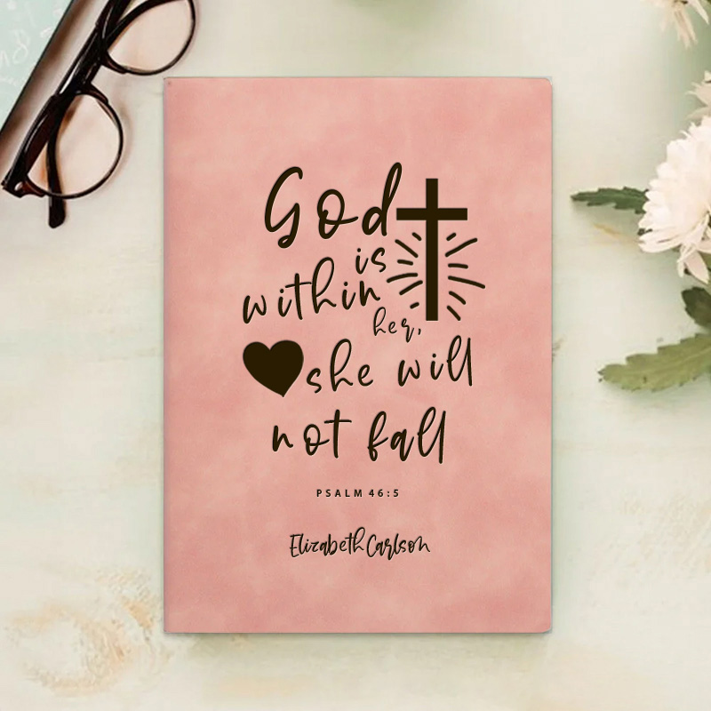 Personalized Psalm 46:5 Bible Verse with Cross Spiritual Journal A5 Notebook with Name Christian Notebook Christmas Easter Gift for Women