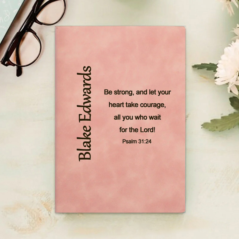 Personalized Bible Verse Faith Journal A5 Leather Notebook with Name Religious Study Notebook Devotional Journal Christmas Gift for Friends 