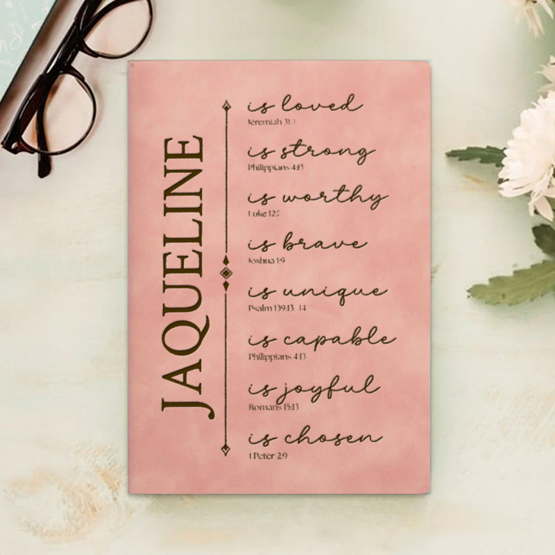 Personalized Bible Verse Prayer Journal Leather A5 Notebook with Name for Women Christian Gift Religious Gift Affirmations Gift Confirmation Gift