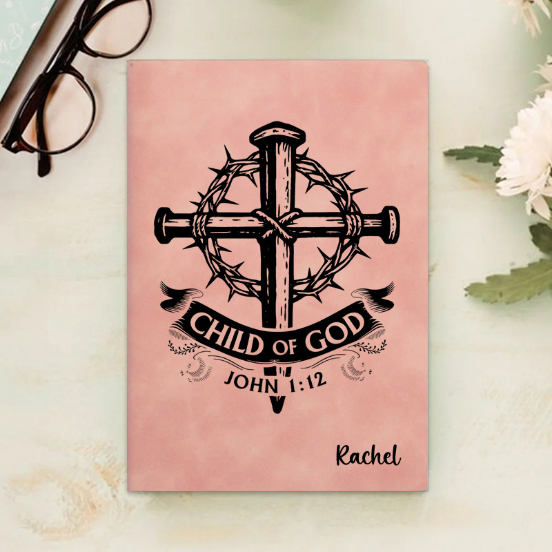Personalized Man of God Prayer Journal Leather A5 Notebook with Name Birthday Gift Religious Gift for Men Christian