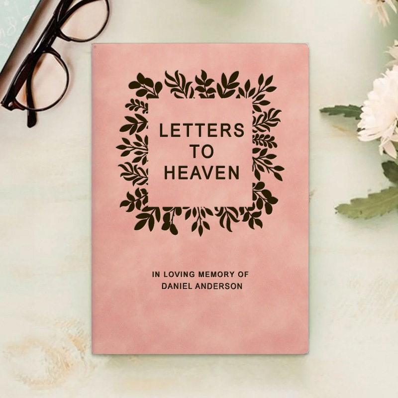 Personalized Letters to Heaven Memorial Prayer Journal A5 Leather Notebook with Name Sympathy Gift Remembrance Gift for Christians