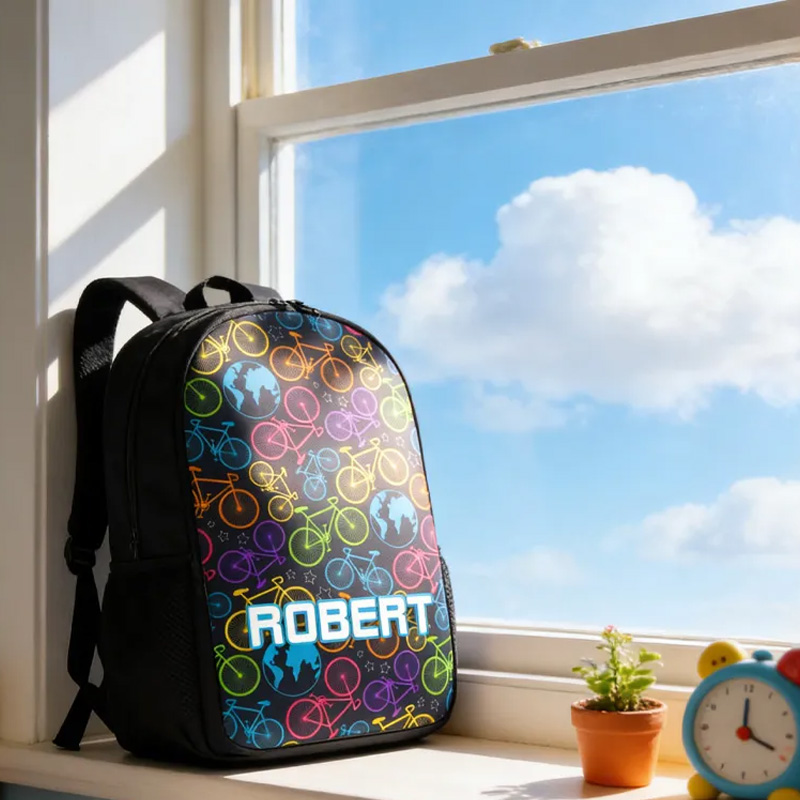 Personalized Custom Name for Kids Back to School Gift Bicycle Kids Boy And Girl Riding Bike for Riding Lovers