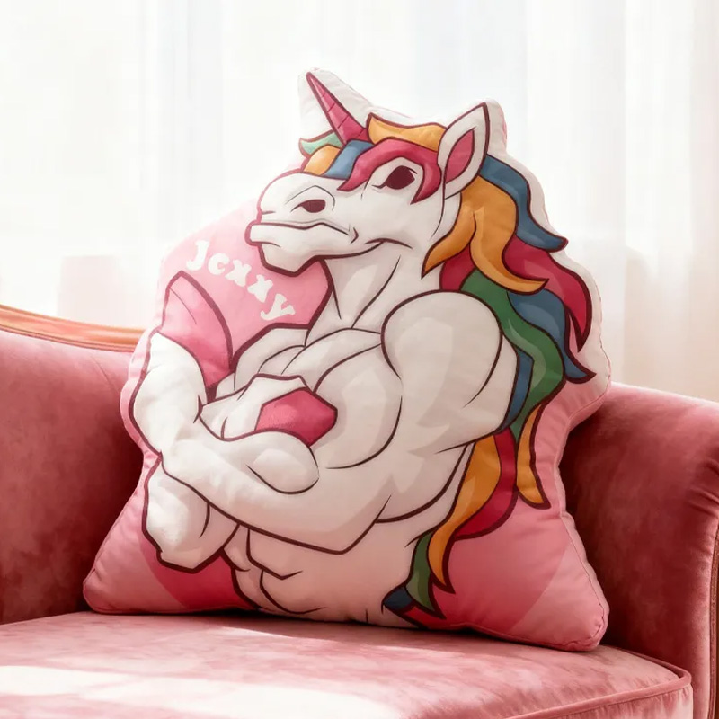 Personalized Fitness Magical Animals Pillow Rainbow Throw Pillow Graphic 3D Print Trainer Fitness Planner Decoration Pillow Exercise Sport Gym Rat Weightlifting Pillow for Kids Gym Lovers