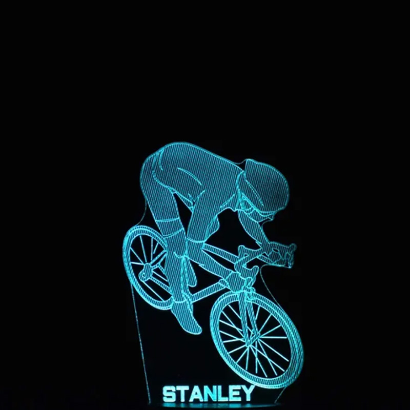 Personalized Racing Bike LED Night Light Custom Name Bicycle Led Lamp Biker Birthday Gift Cyclist Bedroom Decor Cycling Sign Engraved Bike Lamp