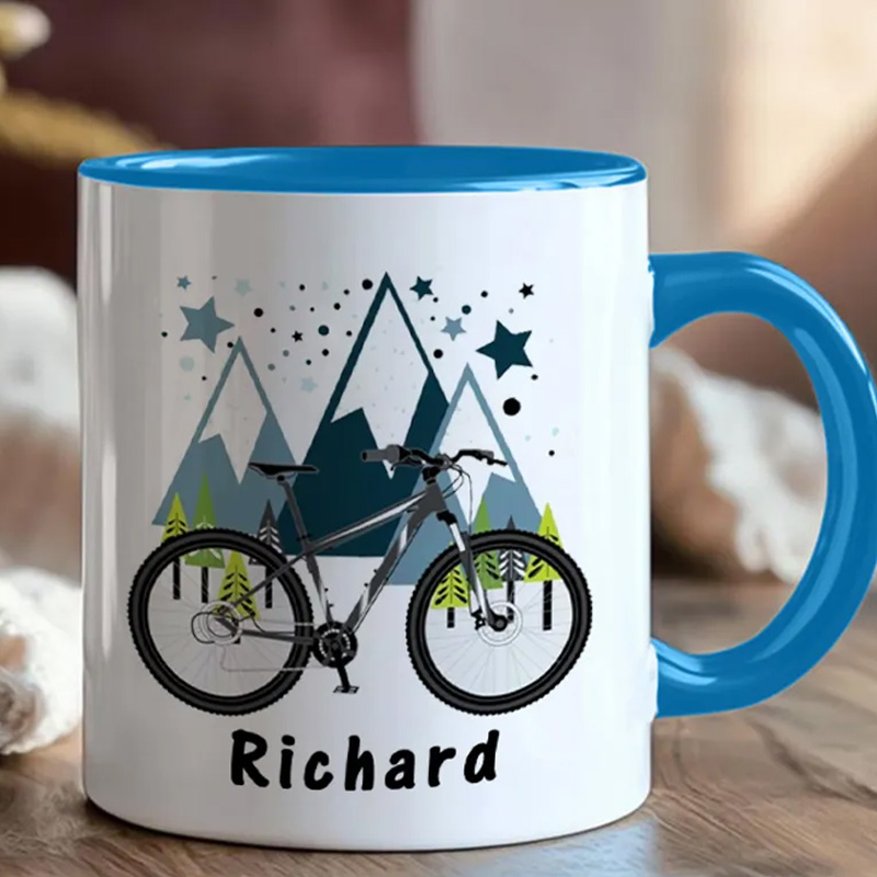 Personalized Cyclist Mug Mountain Bike Gifts Colourful Mug for Biker Friend Birthday for Him or Her for Biker Cycling Riding Lovers