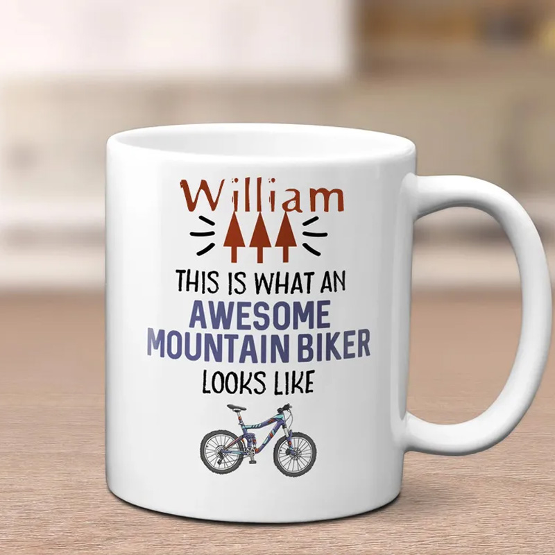 Personalized This Is What An Awesome Mountain Biker Looks Like Mug Cycling Gift