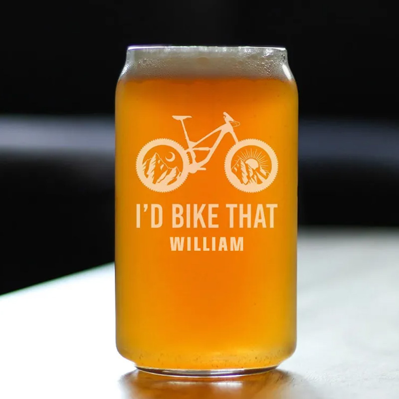 Personalized Id Bike That Pint Glass Mountain Bike Gift for Cyclists Biker Cycling Lovers