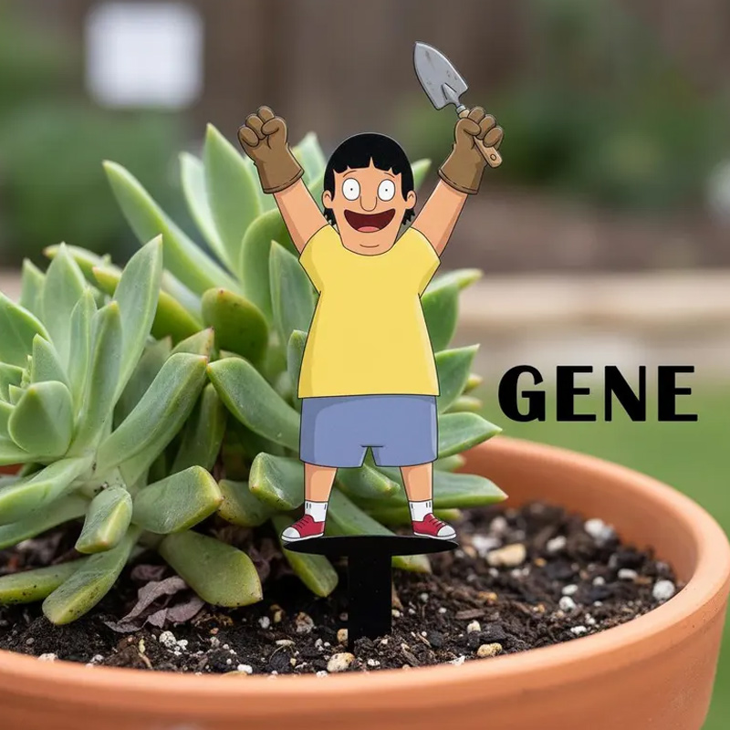 Metal Yard Stake Garden Decor Potted Plants Sign Outdoor Garden Decor Gardeners Gift Cartoon Character Planter Art Garden Sign