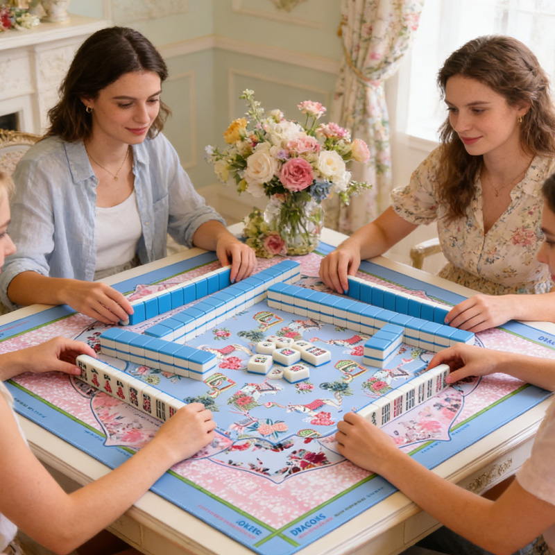 Personalized Year of the Horse Vivara Mahj and Martinis Rules Edition Mahjong Mat Custom Text Gift Neoprene Game Surface Travel Portable Playing for Equestrian Lovers