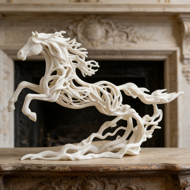 Personalized 3D Printed Horse Figurine Modern Minimalist Bookshelf Decor Home Decoration Gift for Equestrian Lovers