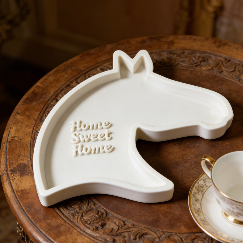 Personalized 3D Printed Horse Shaped Tray Rustic Catch All Dish Home Decoration Gift for Equestrian Lovers