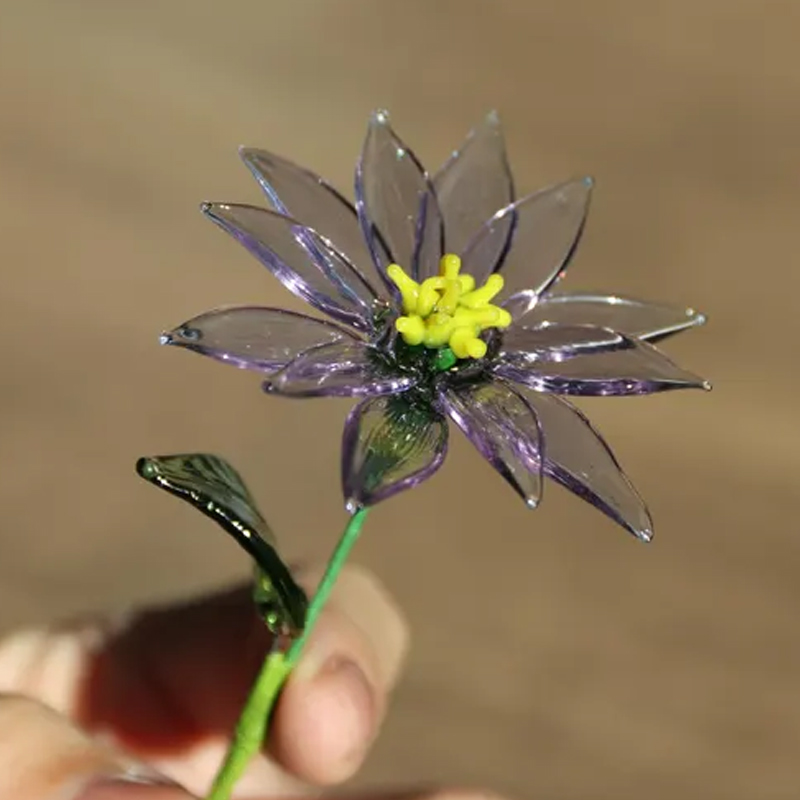Hand Blown Glass Birth Flower Fine Art Glass Floral Stem Mother's Day Gift Gift for Mom Grandma