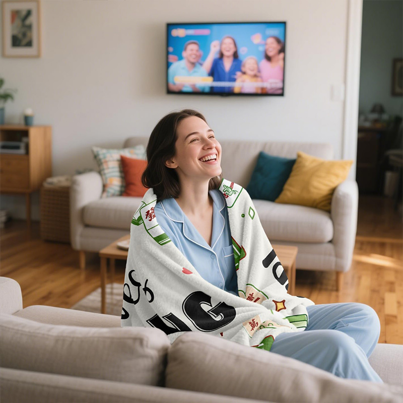 Just A Girl Who Loves Mahjong Blanket Flannel Plush Throw Blanket Mahjong Themed Gifts Ideas