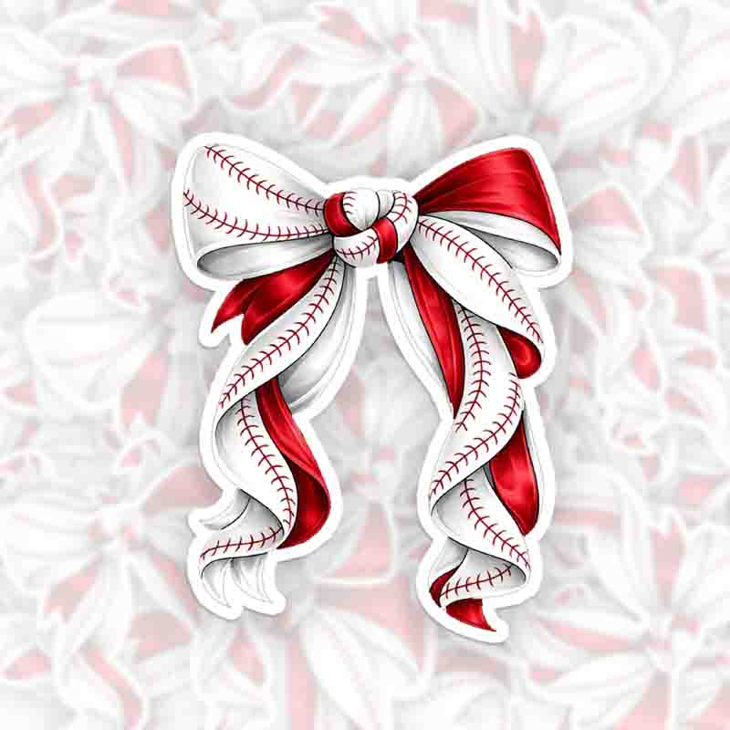 Personalized Baseball Bow Tie Sticker Red Bow Tie Baseball Custom Name
