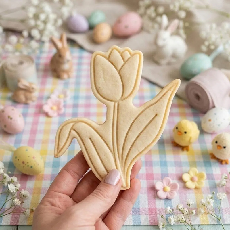 Personalized Cross with Flowers Cookie Cutter Stamp, Easter Day Gifts, Bunny Easter, Easter Baking, Rabbit Cookie, Rabbit Clay Cutter