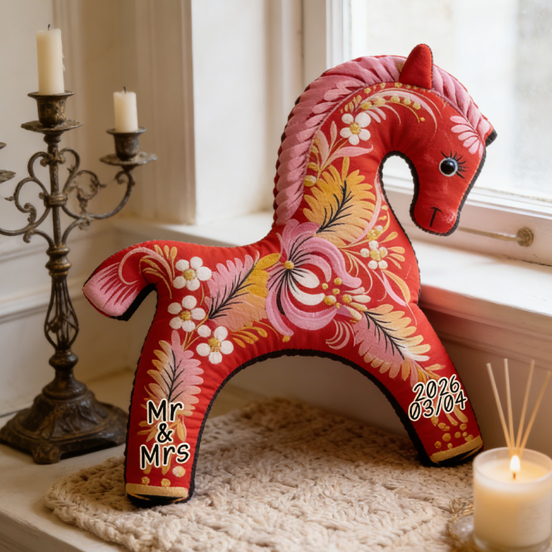 Personalized Graphic 3D Print Red Fairy Horse Cute Animal Decoration Pillow Floral for Equestrain Lovers