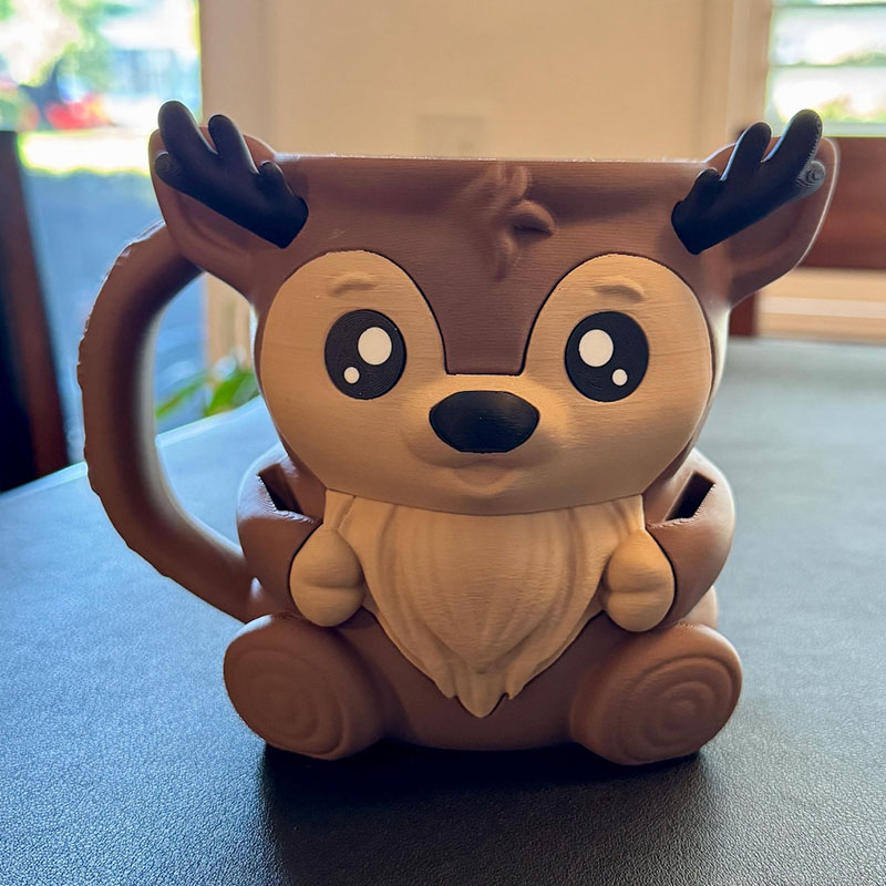 Reindeer Ice Cream Pint Holder 3D Printed with Spoon Slots & Snack Drawer