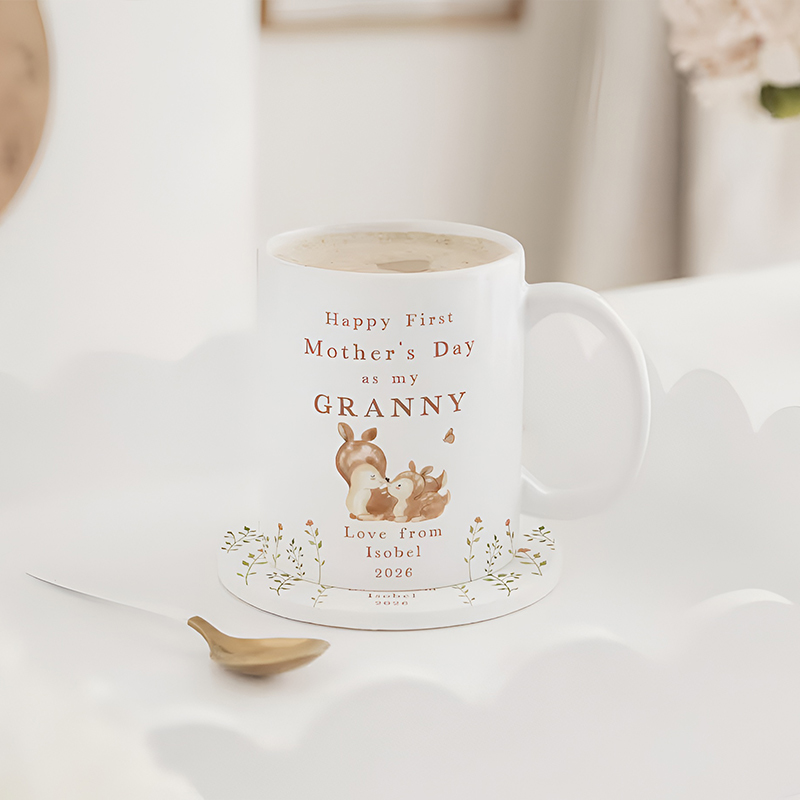 Personalized Mother's Day Ceramic Gift Set for New Nana Nanna Nannie Nanny Nan First Mothers Day Nana Mug & Coaster Gift