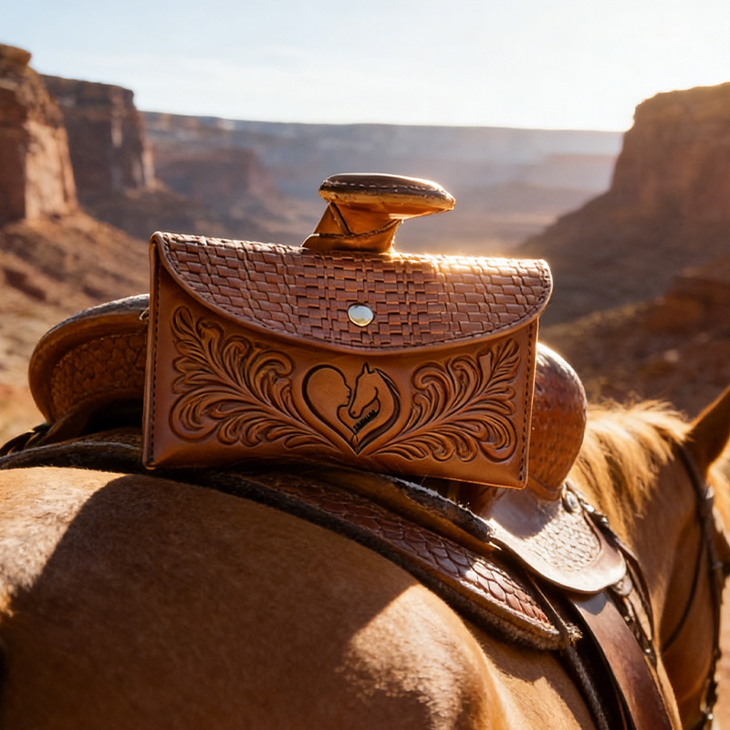 Personalized Saddle Pommel Bag Original Design Saddle Phone Holder Horse Tack Gift for Equestrain Lovers