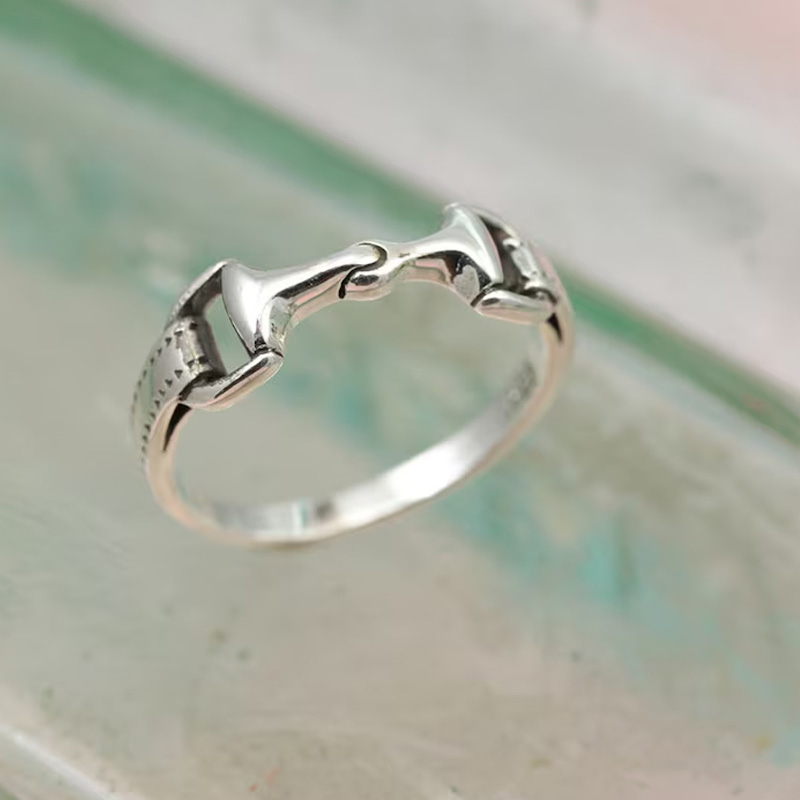 Personalized Sterling Silver Snaffle Bit Ring Equestrian Jewelry Gift for Equestrain Lovers