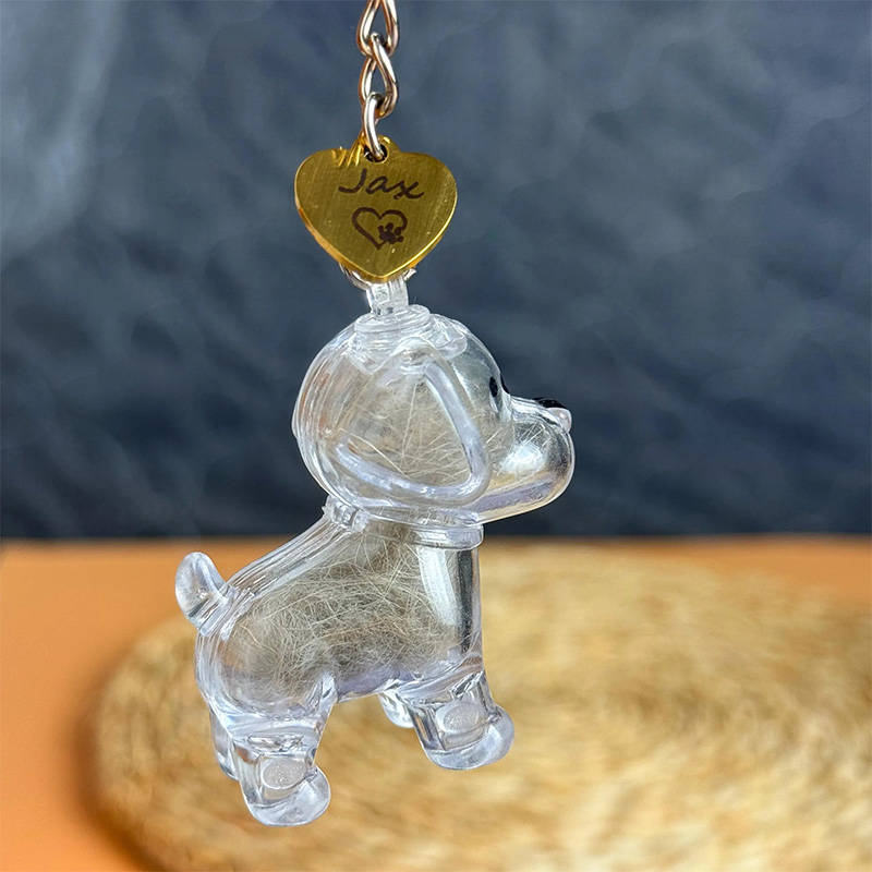 Personalized Pet Hair Keepsake Fur Storage Decoration Souvenir Keychain Pendant Pet Souvenir