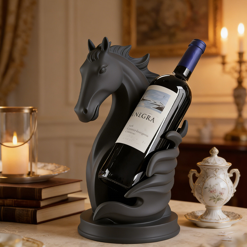 Personalized 3D Printed Horse Shape Wine Rack Bottle Holder Animal Statue Wine Display for Home Bar Unique Home Decor for Equestrain Lovers