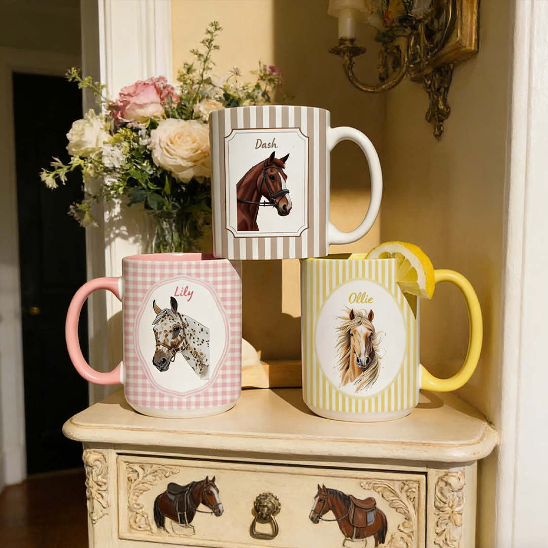 Personalized Horse Photo Mug Custom Pet Cup Gift for Horse Riding Equestrian Lovers
