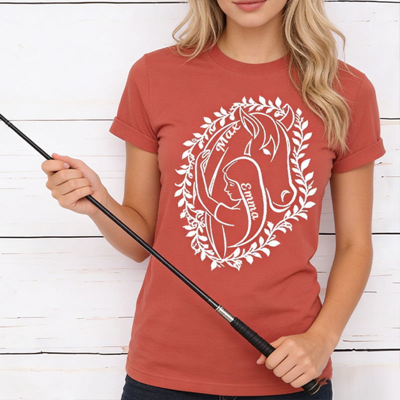 Personalized Horse Girl Shirt Horse Lover Glitter Gift for Equestrian Lovers