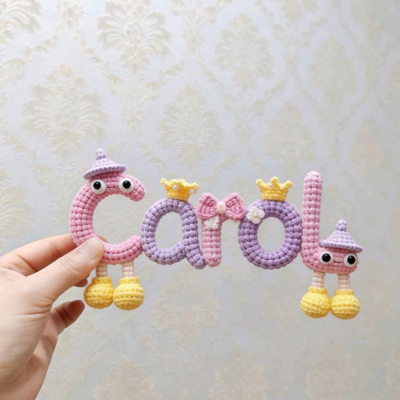 Personalized Hand-Crocheted Name Letter DIY Pendant Gift for Wife Girlfriend