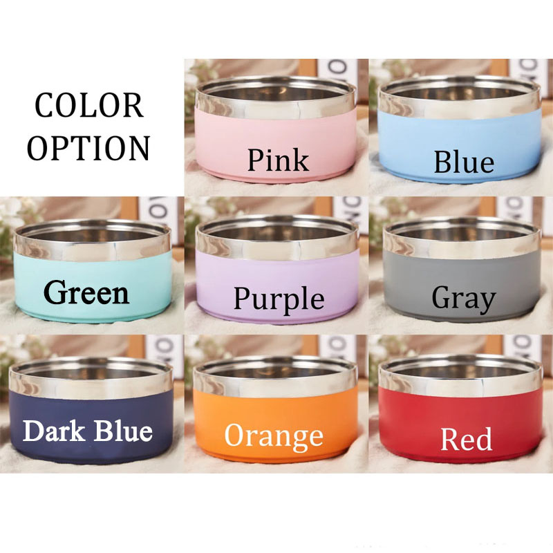 Personalized Pet Lover Stainless Steel Pet Bowl with Name Paw and Dones Pet Bowl